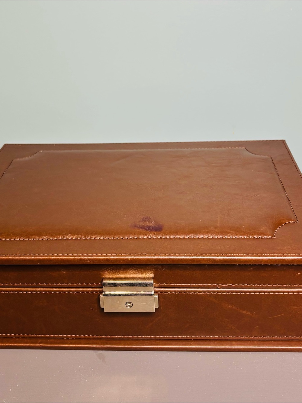 Vintage Leather Jewelry Box - Picture 3 of 8
